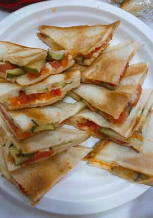 ホットサンドで！トマト＆きゅうり-レシピのメイン写真