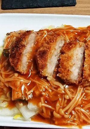 トンカツアレンジ！榎ソーストンカツ-レシピのメイン写真