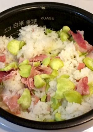 炊飯器でそら豆と生ハムのバターライス-レシピのメイン写真