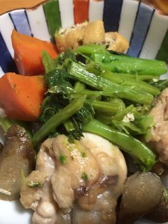 菜の花と鶏肉の煮物-レシピのメイン写真
