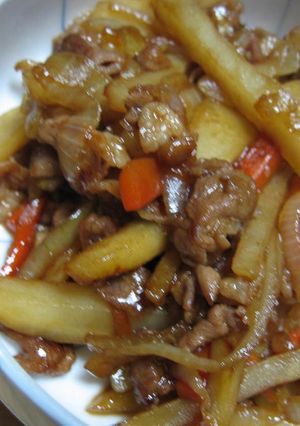 【パパッと】フライパンで５分？肉じゃが風-レシピのメイン写真