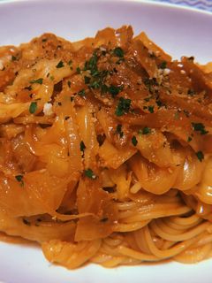 キャベツとツナの簡単トマトパスタ-レシピのメイン写真