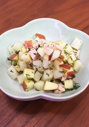簡単美味！りんごと大根とチキンのサラダ-レシピのメイン写真