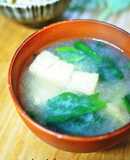 えのき氷deホウレン草厚揚げ味噌汁