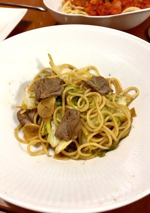 簡単！焼肉カルビ！スパゲッティ-レシピのメイン写真