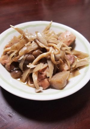 鶏もも肉とこんにゃくのごぼう煮-レシピのメイン写真