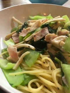 チンゲンサイとベーコンのパスタ-レシピのメイン写真
