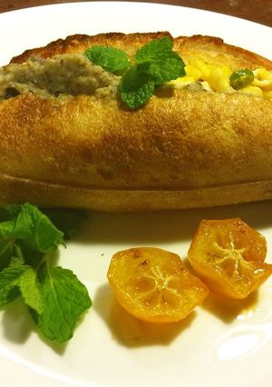 卵と茄子ペーストのバゲットサンド-レシピのメイン写真