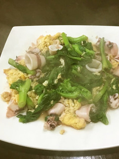 麦イカと菜の花の炒め物-レシピのメイン写真