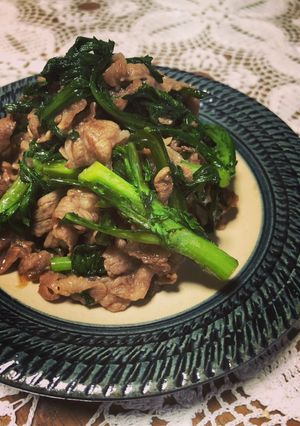 簡単！おいしい！牛肉と春菊の甘辛炒め！-レシピのメイン写真