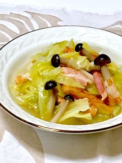 わさび香る☆キャベツとベーコンのスープ煮-レシピのメイン写真