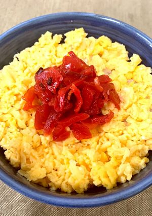 超簡単！ランチに☆福神漬けで2色丼！-レシピのメイン写真