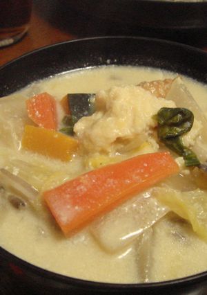 野菜たっぷり豆乳スープ❤鶏団子入り♪-レシピのメイン写真