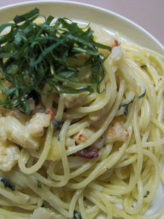 海老ミンチ&青しそのクリームパスタ-レシピのメイン写真