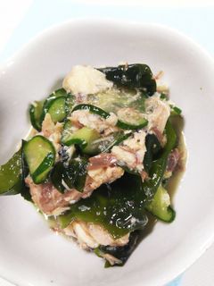 サバ缶&胡瓜&ワカメの和え物-レシピのメイン写真