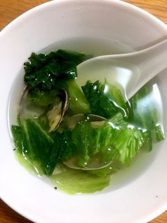 あさりとレタスのスープ-レシピのメイン写真