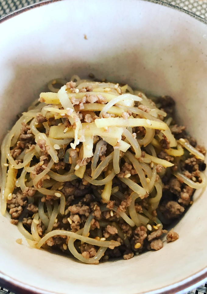 しらたきと挽肉の炒め物-レシピのメイン写真