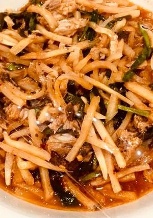 レンチン5分！筍水煮とサバ缶ピリ辛おかず-レシピのメイン写真