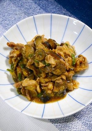 レンジで簡単！豚こま茄子の味噌煮-レシピのメイン写真