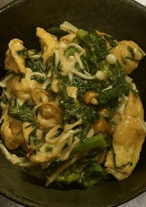 油揚げと春菊の中華風胡麻和え-レシピのメイン写真