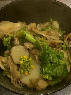 豚バラ肉と里芋と菜の花の甘辛煮-レシピのメイン写真
