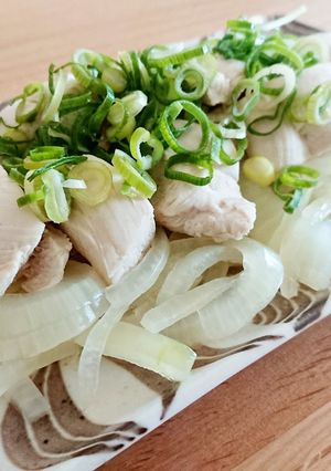 ポン酢で美味しい玉ねぎとささみ-レシピのメイン写真