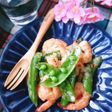 スナップえんどうとエビのチリマヨからめ