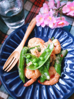スナップえんどうとエビのチリマヨからめ-レシピのメイン写真