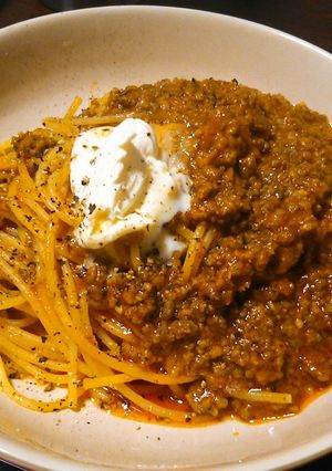 隠れんぼ油揚ミートソーススパゲティー-レシピのメイン写真