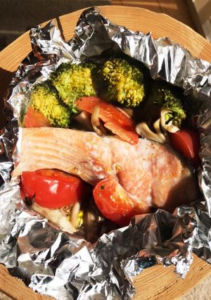 鮭と野菜のホイル焼き-レシピのメイン写真