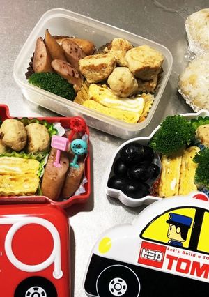 たぬきにぎり♡肉団子♡てきとぉお弁当♪-レシピのメイン写真
