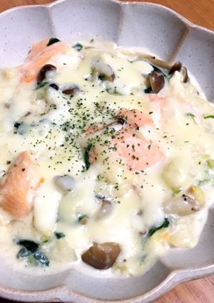 鮭とほうれん草のクリームグラタン-レシピのメイン写真