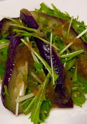 簡単☆蒸し茄子と水菜のおろしポン酢サラダ-レシピのメイン写真