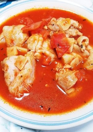 鳥もものトマトジュース煮込み-レシピのメイン写真