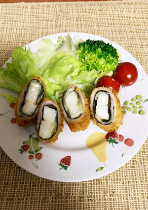 食感が楽しい！豚肉のチーズ山芋のり巻き！-レシピのメイン写真