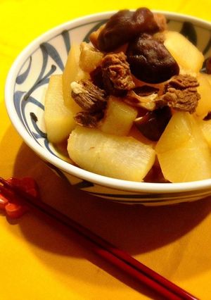 薬膳★しいたけと大根、牛すじの春煮物-レシピのメイン写真