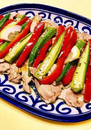豚肉・パプリカ・オクラのカレーマリネ-レシピのメイン写真