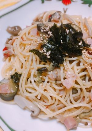 きのこ茄子ベーコンの和風パスタ-レシピのメイン写真
