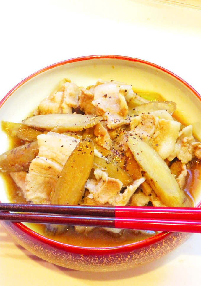 ☺簡単おかず♪豚バラ肉とごぼうの煮物☺-レシピのメイン写真