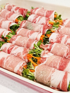 豆苗と人参の豚ロース巻き-レシピのメイン写真