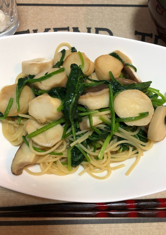 ほうれん草とエリンギの簡単和風パスタ-レシピのメイン写真