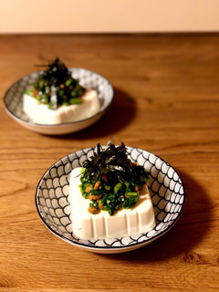 冷や奴☆のらぼう菜と納豆のせ-レシピのメイン写真