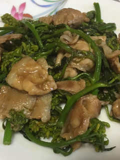 春が旬からし菜と豚肉の炒め物-レシピのメイン写真