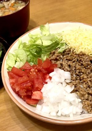 今日の夕食6 タコライス♪-レシピのメイン写真