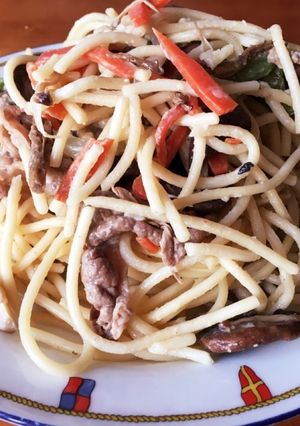 牛肉ときのこのあっさりクリームパスタ-レシピのメイン写真