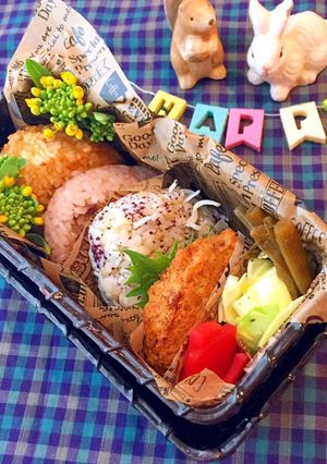 3月19日 おにぎり弁当 詰め方-レシピのメイン写真