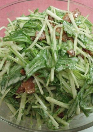 かりかりベーコンと水菜のチーズマヨサラダ-レシピのメイン写真