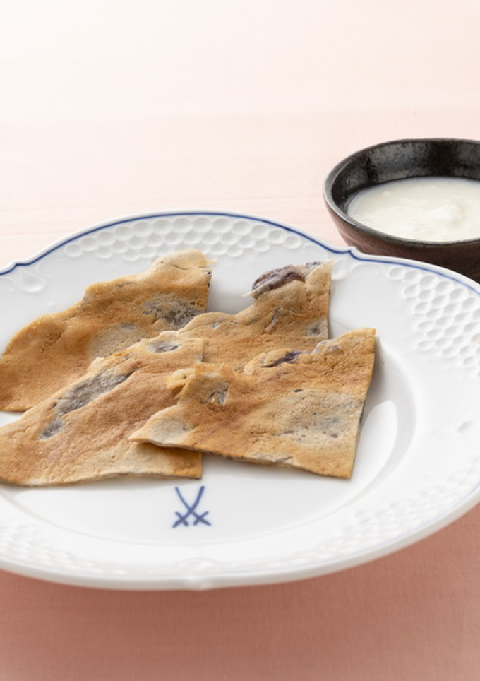 ぶどうの皮のガレット風とすだちヨーグルト-レシピのメイン写真