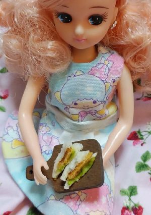 リカちゃんサイズのbigカツサンド*̥⭐-レシピのメイン写真