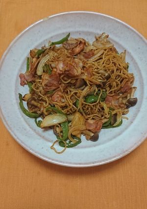 ベーコンで焼きそば♪-レシピのメイン写真